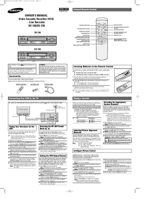 Mode d'emploi SAMSUNG SV-730