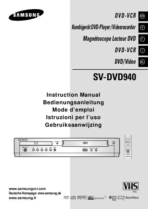 Mode d'emploi SAMSUNG SV-DVD940