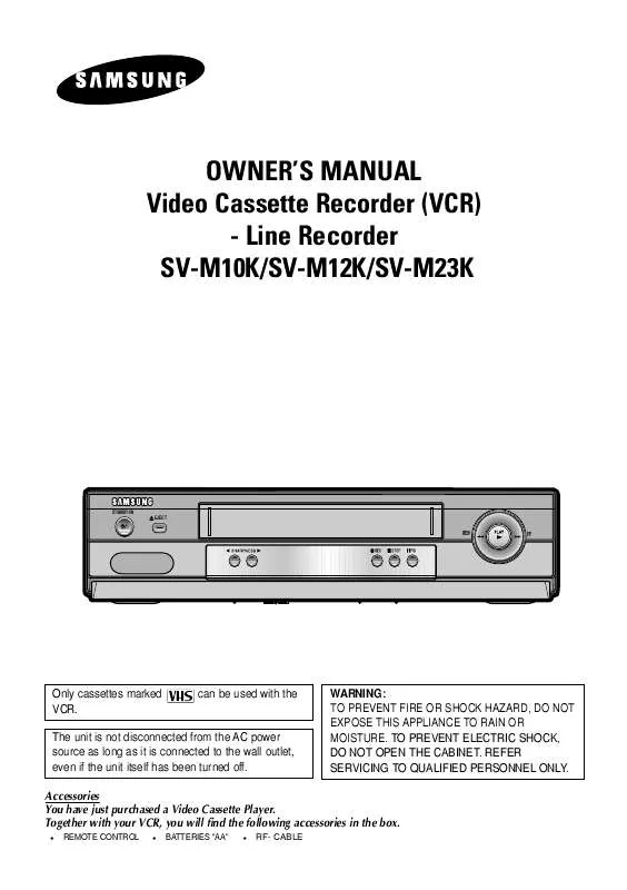 Mode d'emploi SAMSUNG SV-M12K