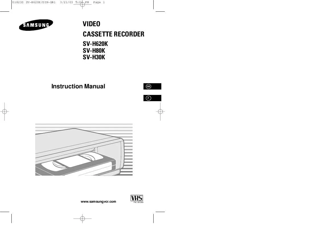 Mode d'emploi SAMSUNG SV-H620K