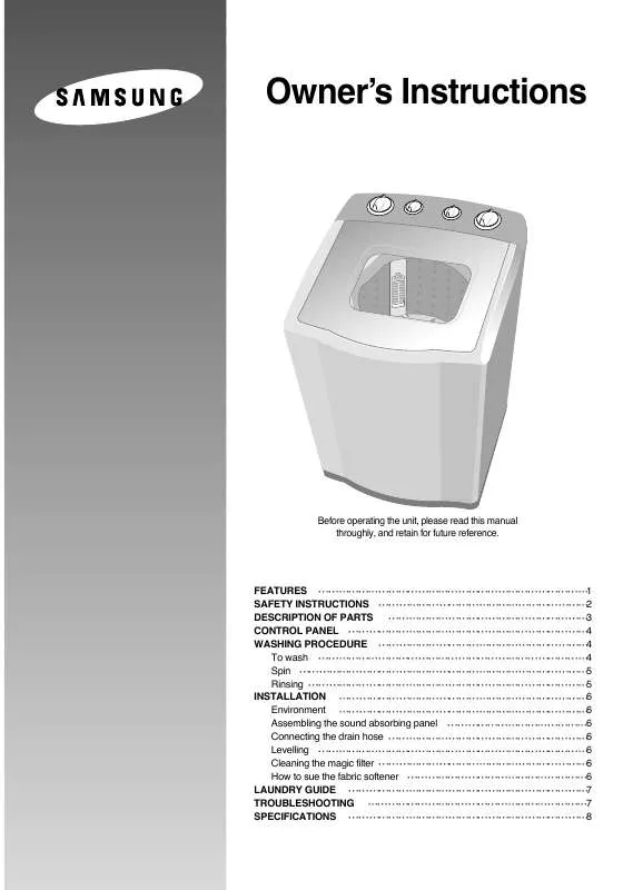 Mode d'emploi SAMSUNG SW70A1