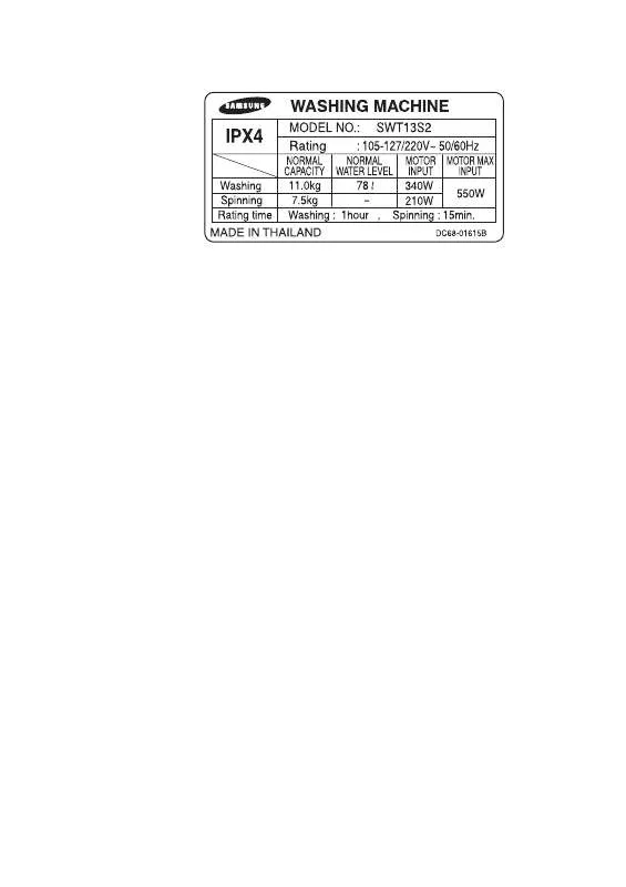 Mode d'emploi SAMSUNG SWT50B3P