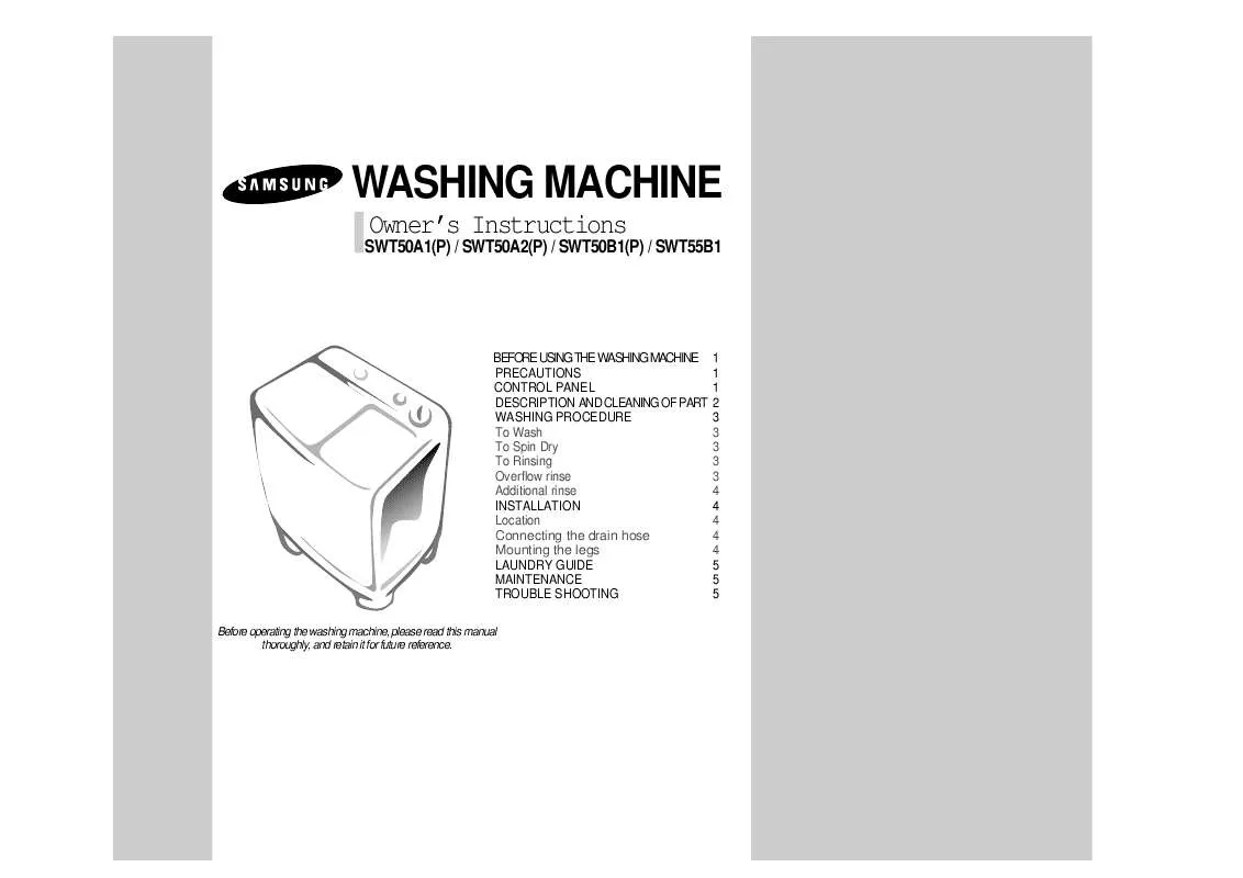 Mode d'emploi SAMSUNG SWT55B3