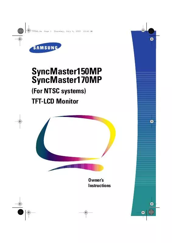 Mode d'emploi SAMSUNG SYNCMASTER 150MP