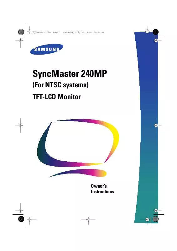 Mode d'emploi SAMSUNG SYNCMASTER 240MP