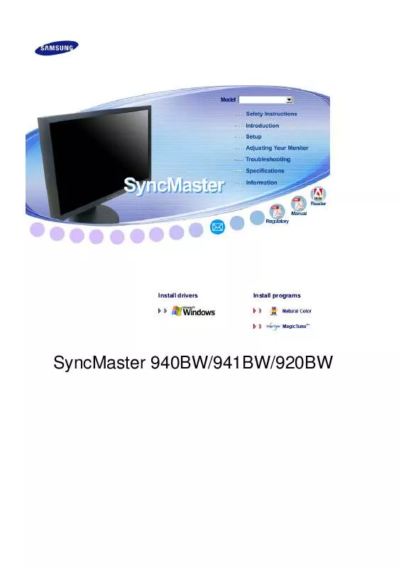 Mode d'emploi SAMSUNG SYNCMASTER 941BW