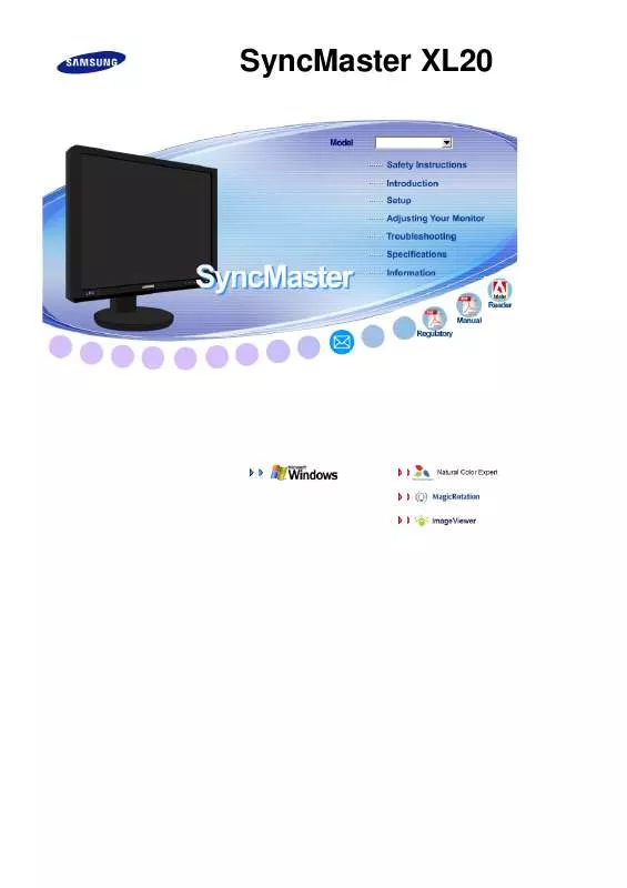 Mode d'emploi SAMSUNG SYNCMASTER XL20