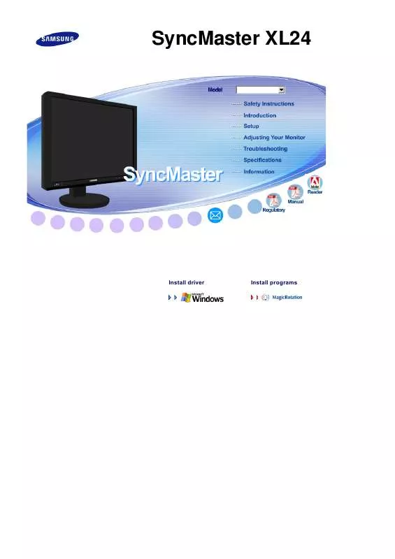 Mode d'emploi SAMSUNG SYNCMASTER XL24