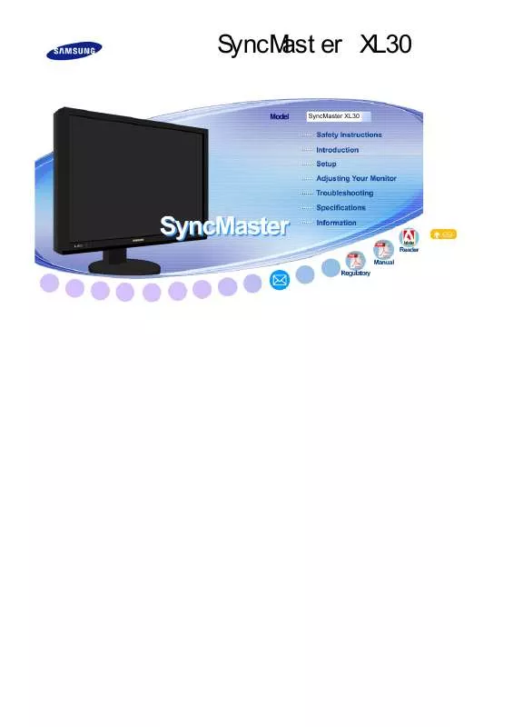 Mode d'emploi SAMSUNG SYNCMASTER XL30