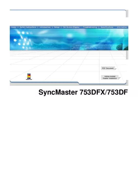 Mode d'emploi SAMSUNG SYNCMASTER753DFX