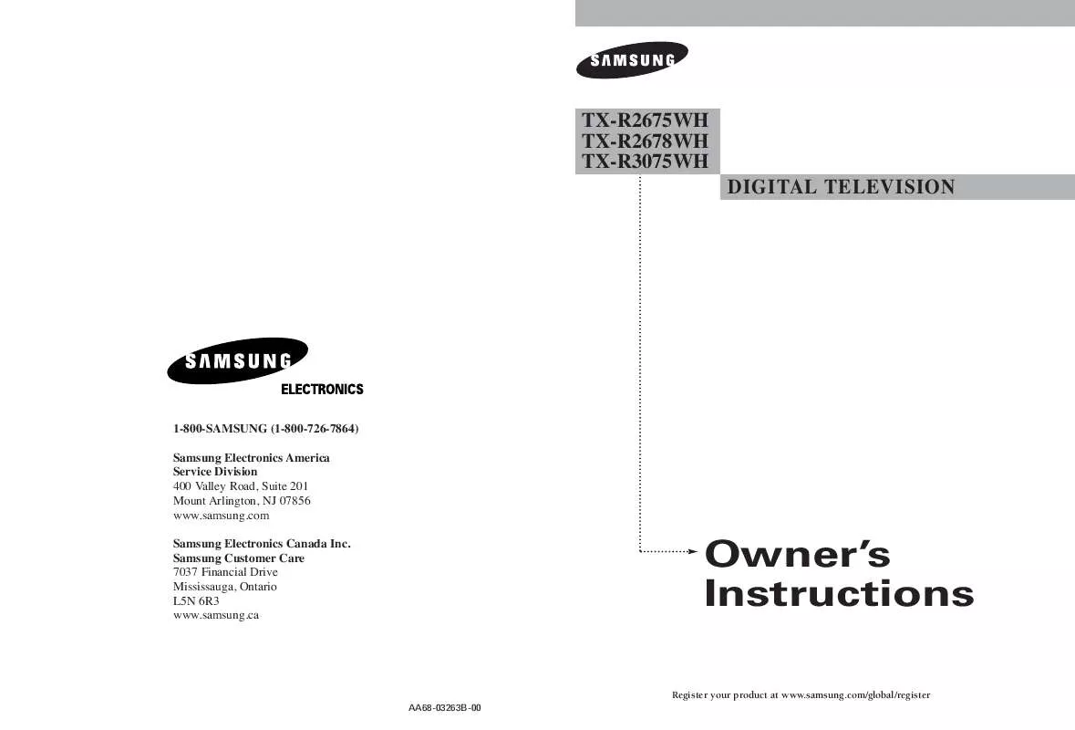 Mode d'emploi SAMSUNG TX-R2675WH