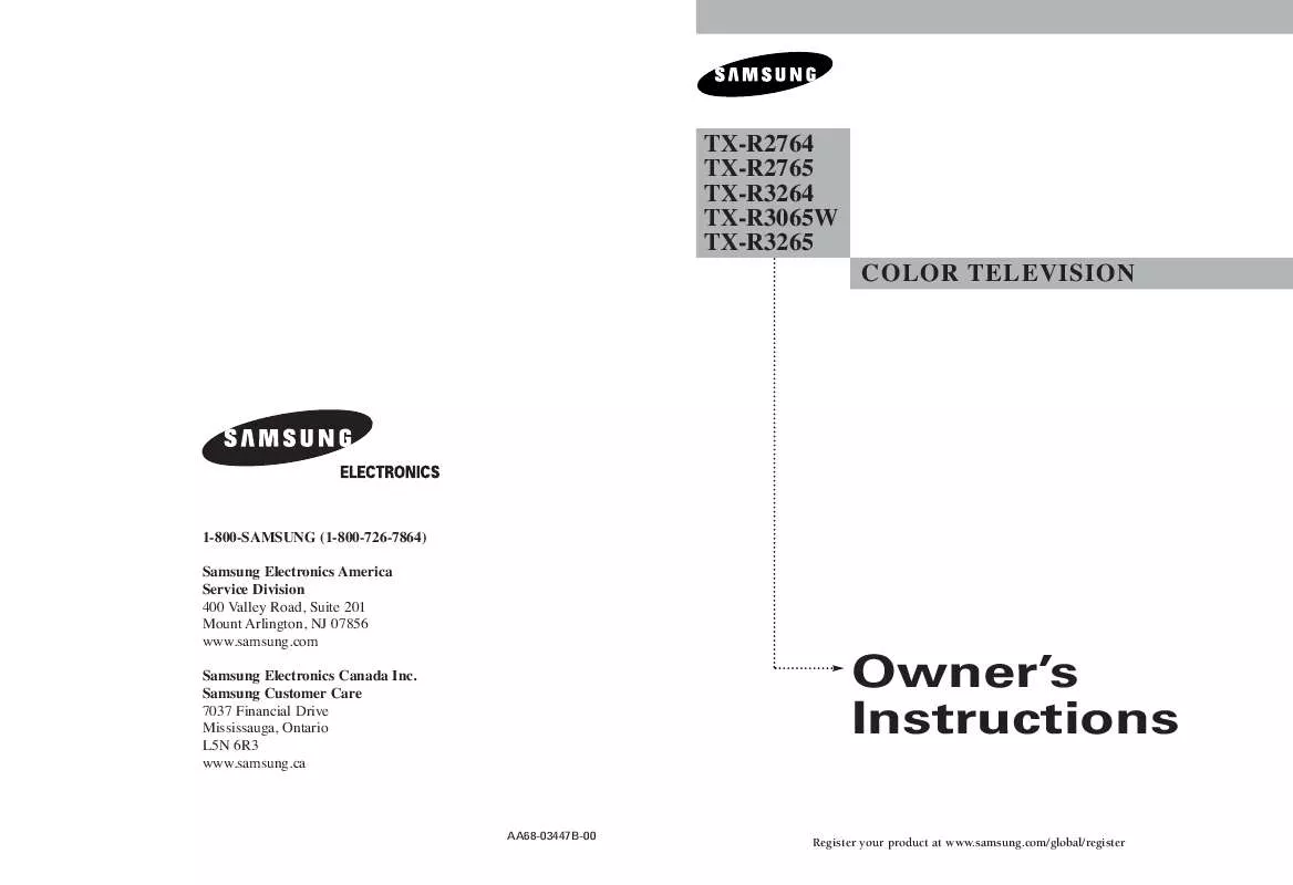 Mode d'emploi SAMSUNG TX-R2764