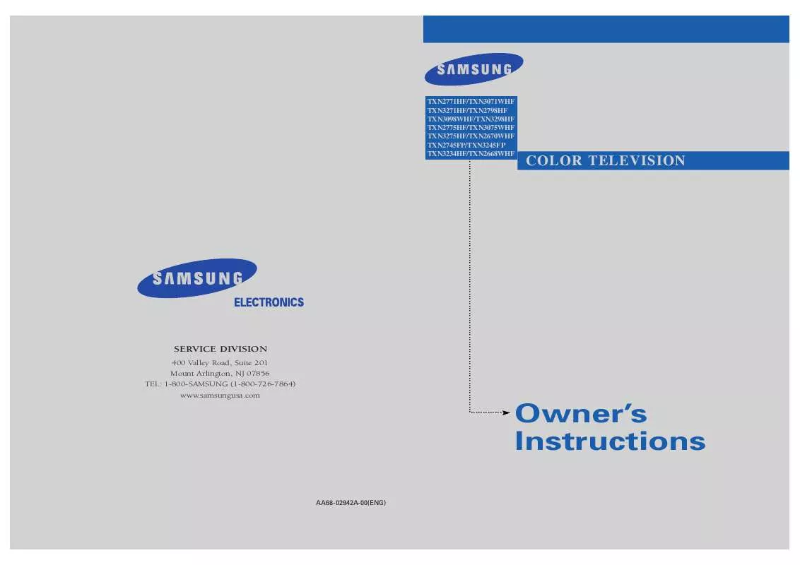 Mode d'emploi SAMSUNG TX-N2668WHF