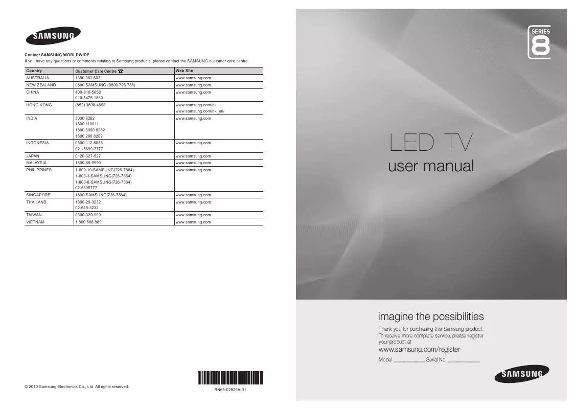 Mode d'emploi SAMSUNG UA46C8000XF