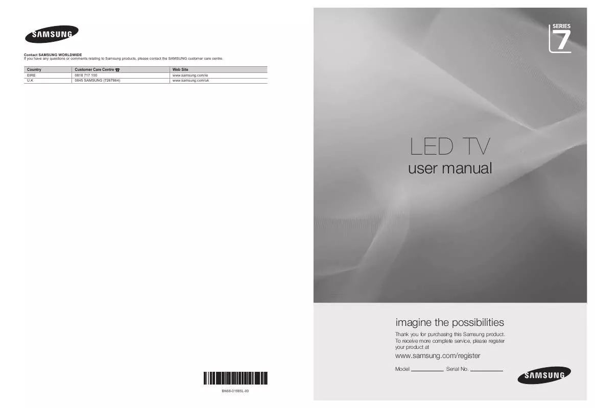 Mode d'emploi SAMSUNG UE-32B7020W