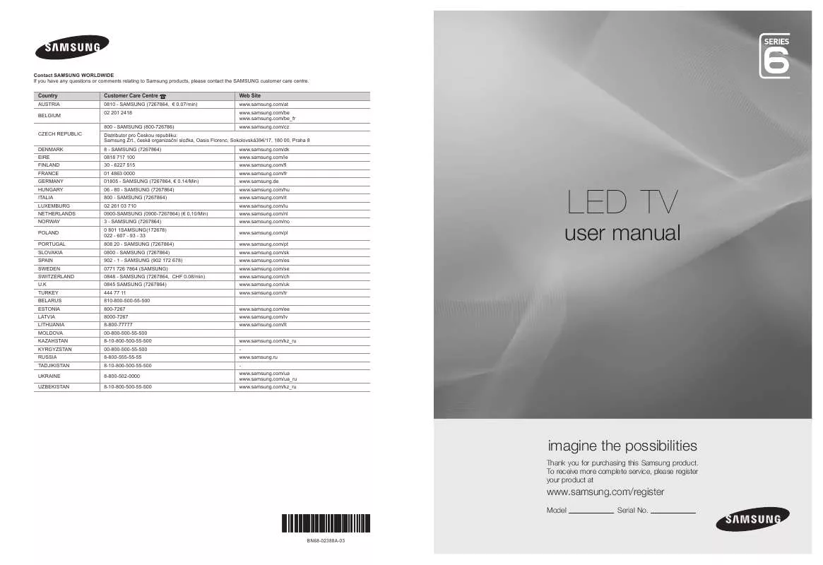 Mode d'emploi SAMSUNG UE-37B6000