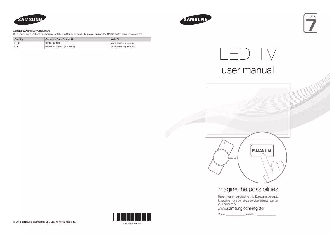 Mode d'emploi SAMSUNG UE46D7000LU