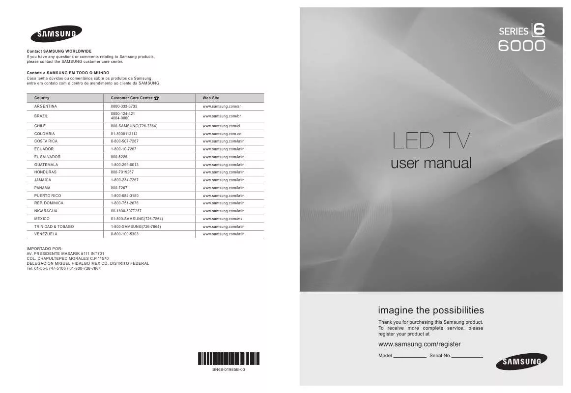 Mode d'emploi SAMSUNG UN32B6000VF