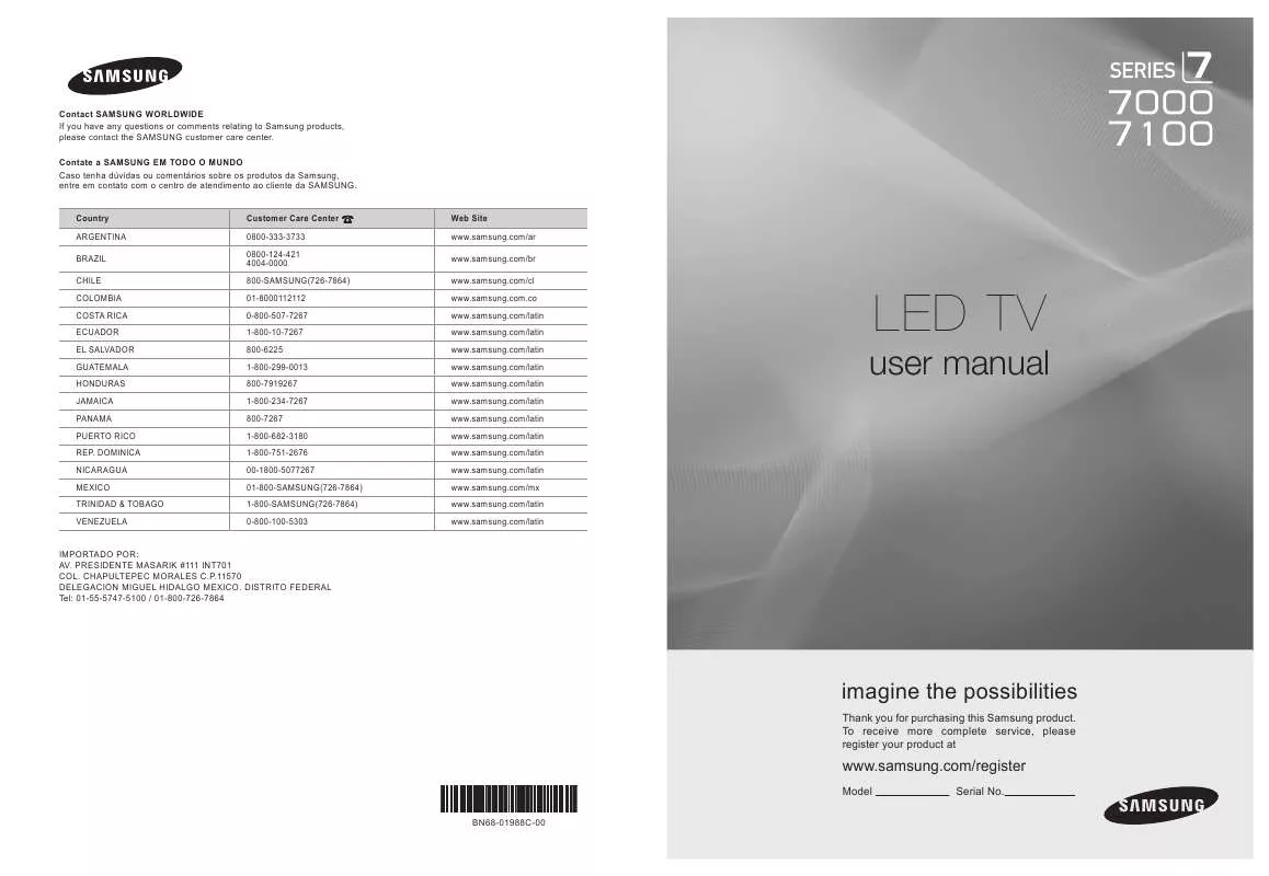 Mode d'emploi SAMSUNG UN40B7000WF