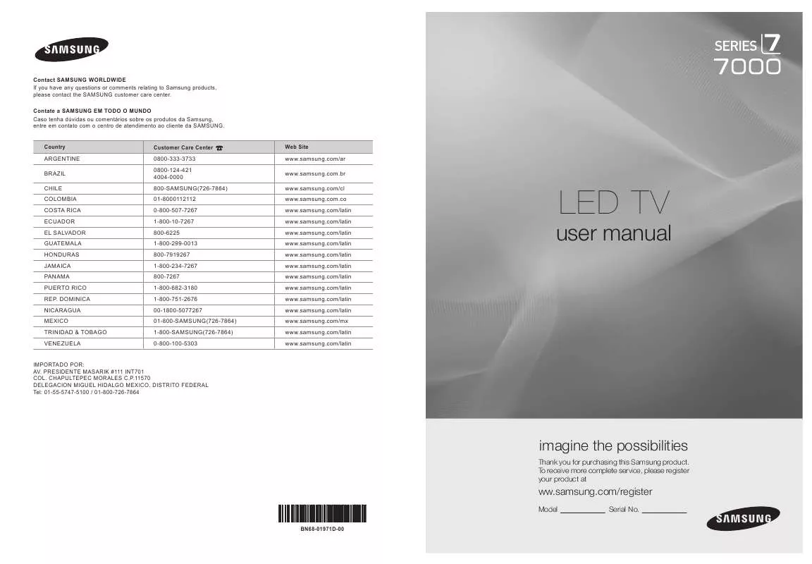 Mode d'emploi SAMSUNG UN40B7000WM