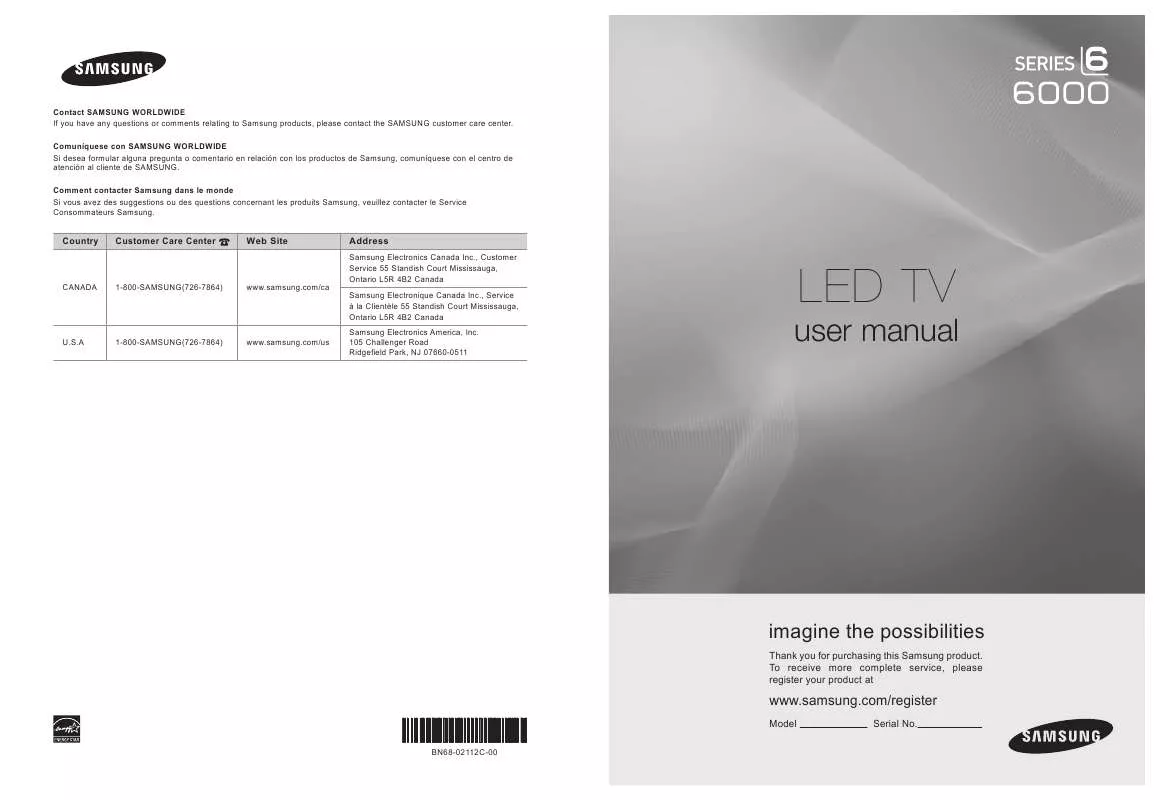 Mode d'emploi SAMSUNG UN46B6000