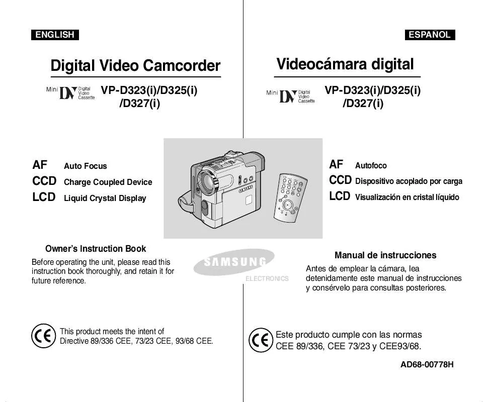 Mode d'emploi SAMSUNG VP-D 323I