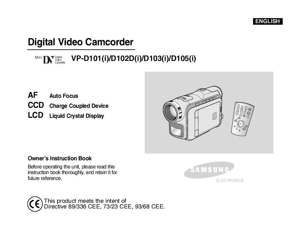 Mode d'emploi SAMSUNG VP-D101I