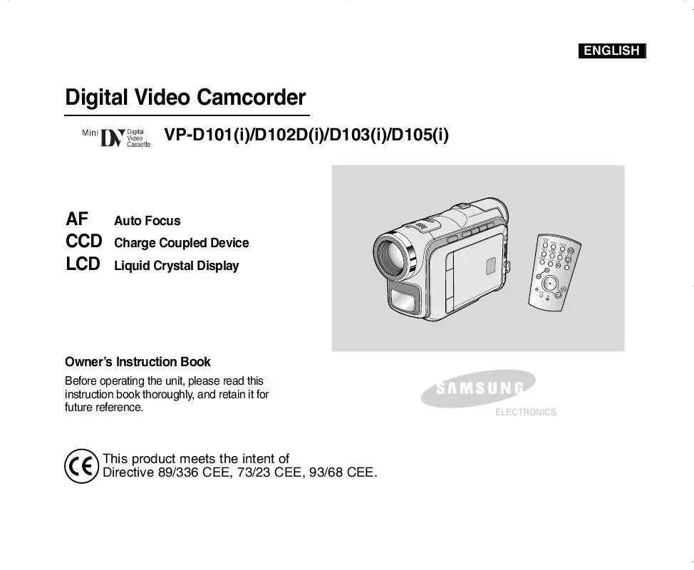 Mode d'emploi SAMSUNG VP-D102D