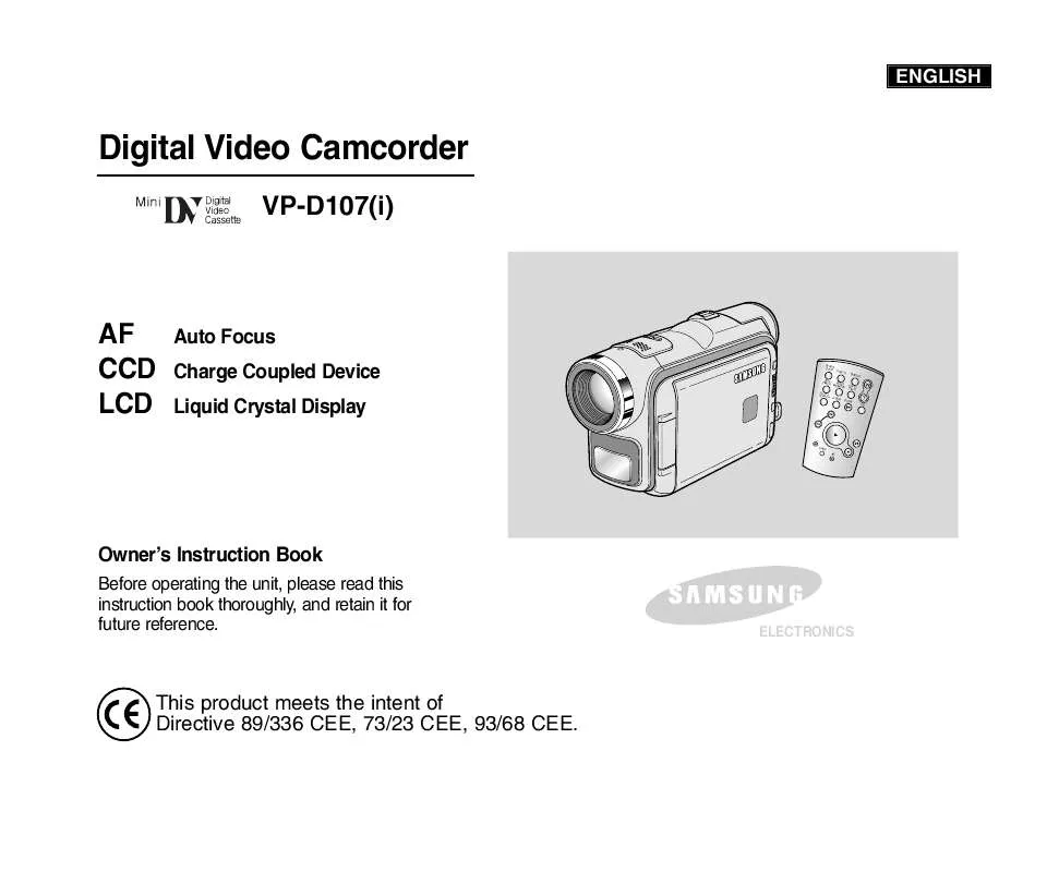 Mode d'emploi SAMSUNG VP-D107