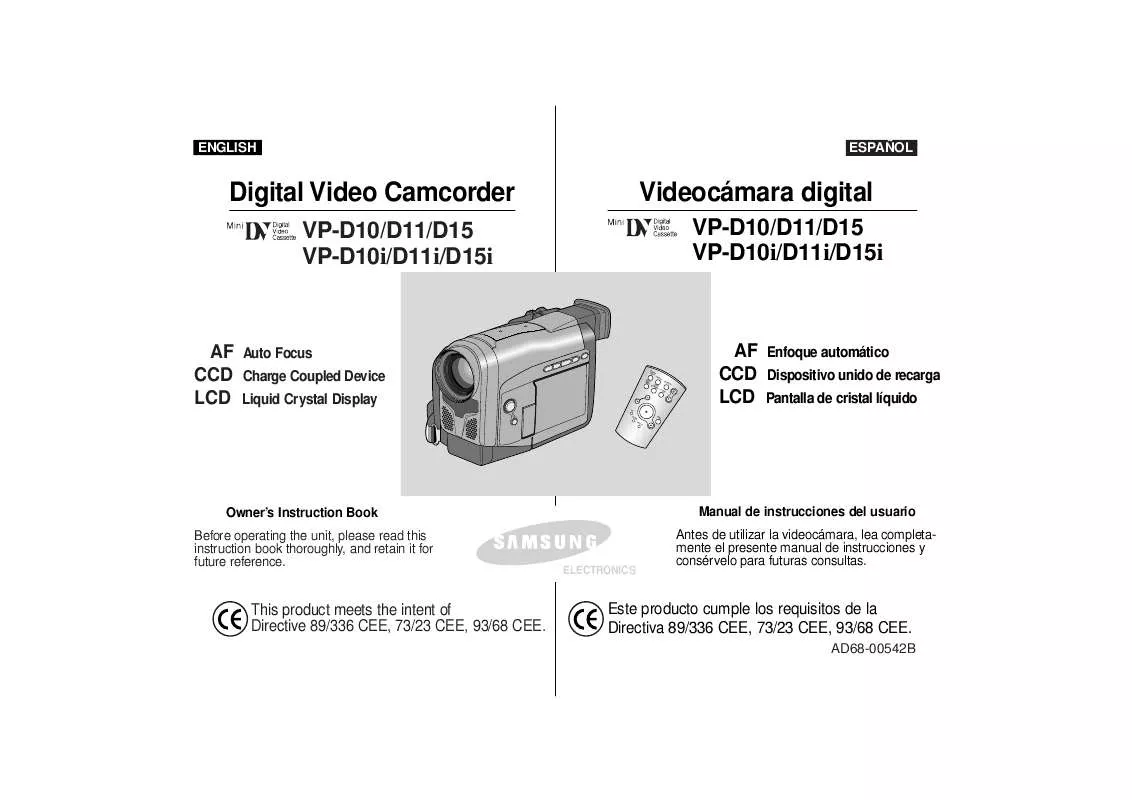 Mode d'emploi SAMSUNG VP-D11I