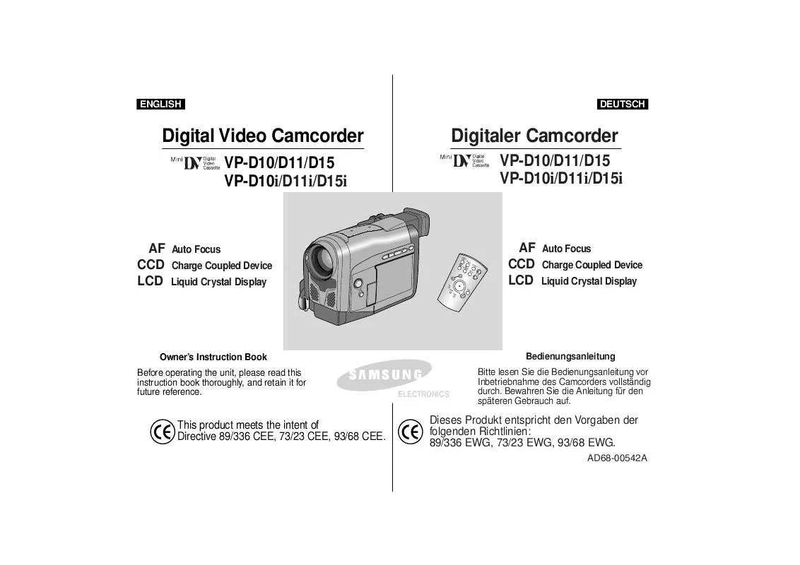 Mode d'emploi SAMSUNG VP-D15