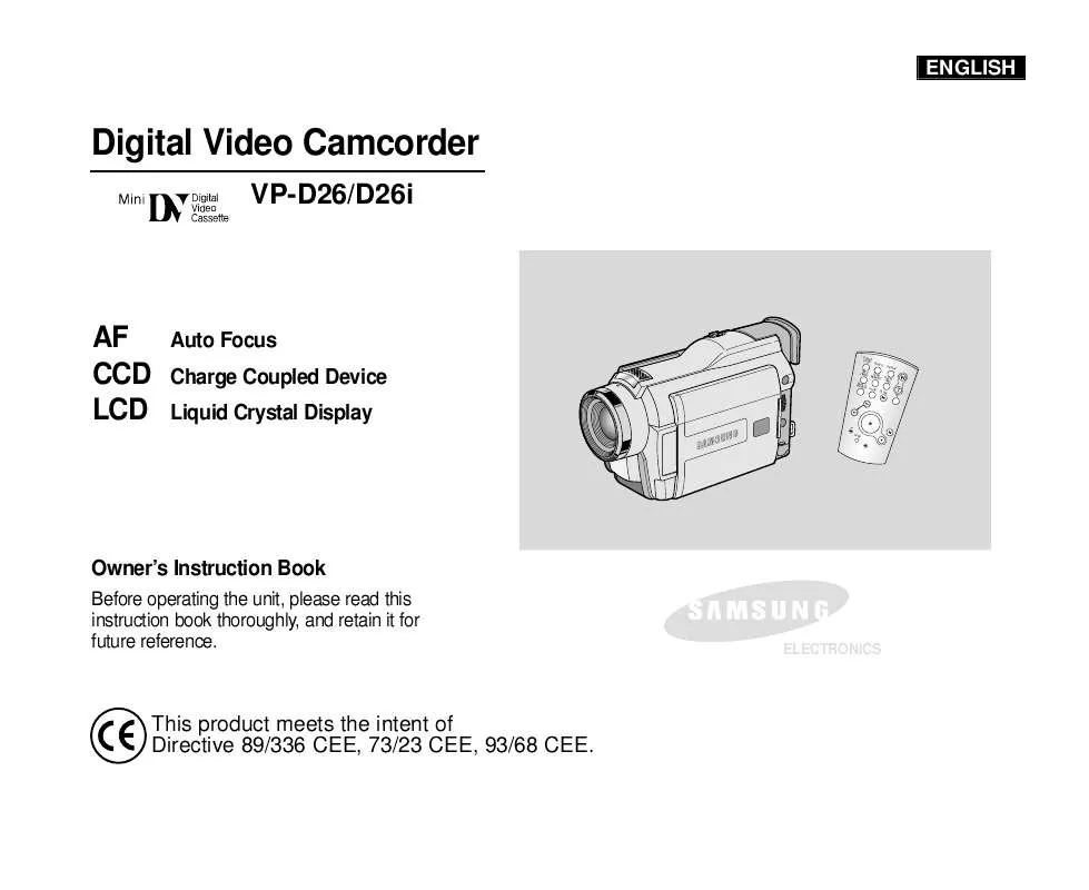 Mode d'emploi SAMSUNG VP-D26