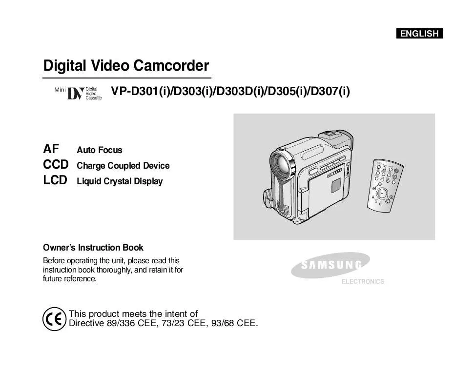 Mode d'emploi SAMSUNG VP-D301