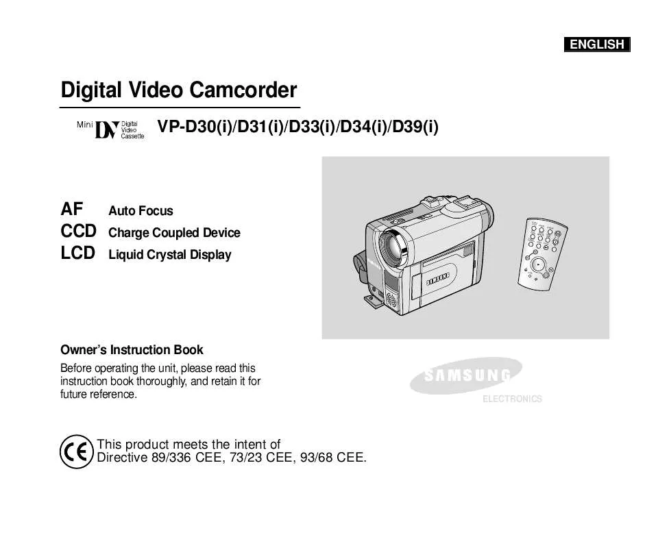 Mode d'emploi SAMSUNG VP-D30I