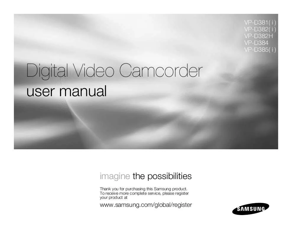 Mode d'emploi SAMSUNG VP-D381