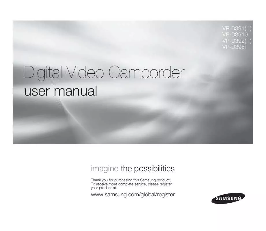 Mode d'emploi SAMSUNG VP-D391