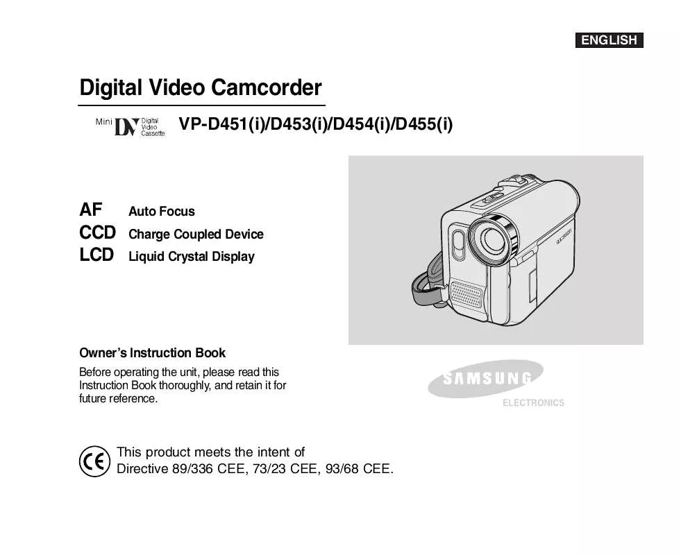 Mode d'emploi SAMSUNG VP-D451