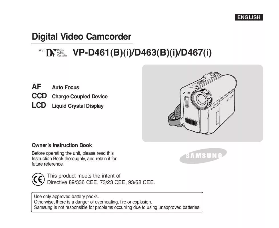 Mode d'emploi SAMSUNG VP-D461