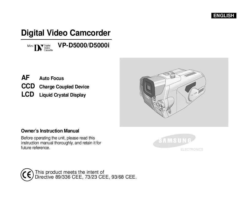 Mode d'emploi SAMSUNG VP-D5000I