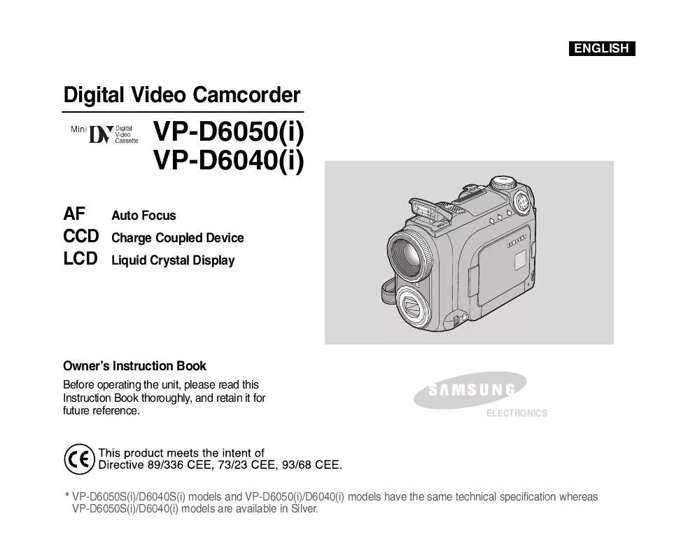 Mode d'emploi SAMSUNG VP-D6050