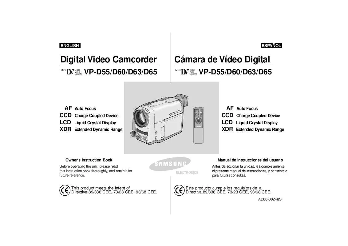 Mode d'emploi SAMSUNG VP-D63