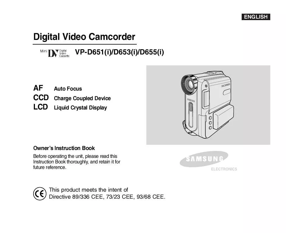 Mode d'emploi SAMSUNG VP-D651