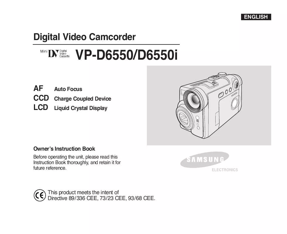 Mode d'emploi SAMSUNG VP-D6550