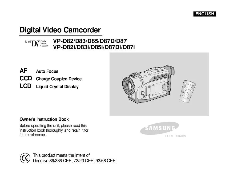 Mode d'emploi SAMSUNG VP-D81I