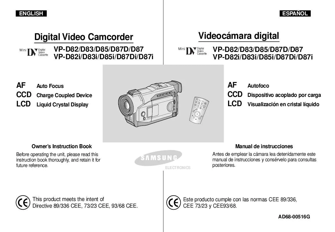 Mode d'emploi SAMSUNG VP-D83