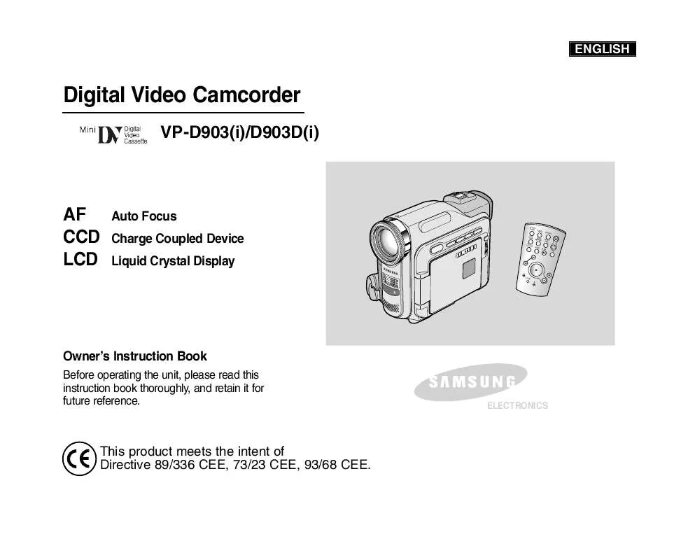 Mode d'emploi SAMSUNG VP-D903