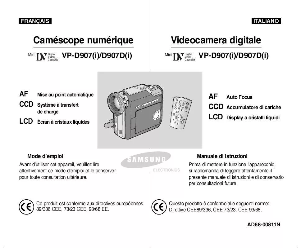 Mode d'emploi SAMSUNG VP-D907I