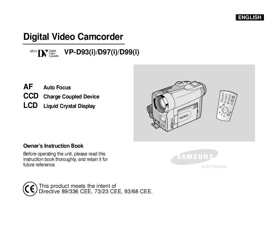 Mode d'emploi SAMSUNG VP-D93