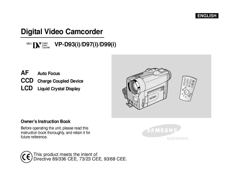 Mode d'emploi SAMSUNG VP-D97I