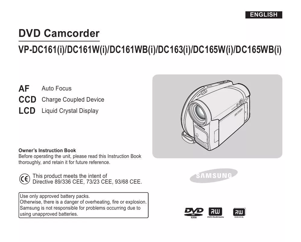 Mode d'emploi SAMSUNG VPDC161I-COL